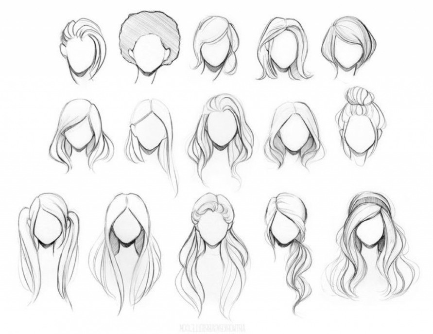 Easy Hairstyles To Draw
 Hairstyle Drawing Pencil Sketch Colorful Realistic Art