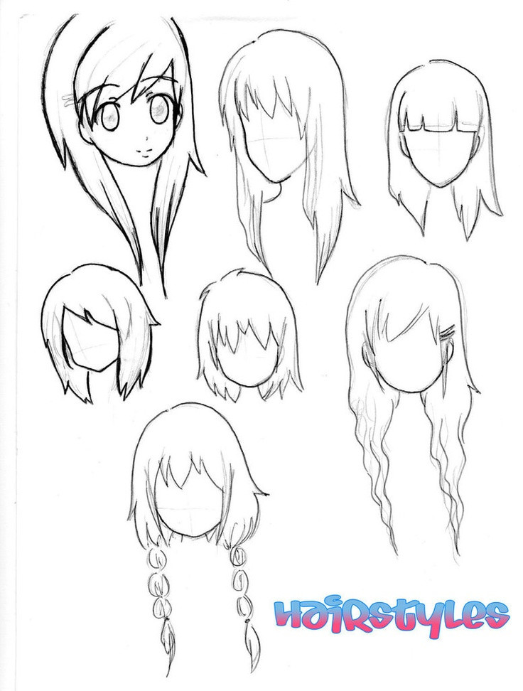 Easy Hairstyles To Draw
 Chibi hairstyles Drawing Pinterest