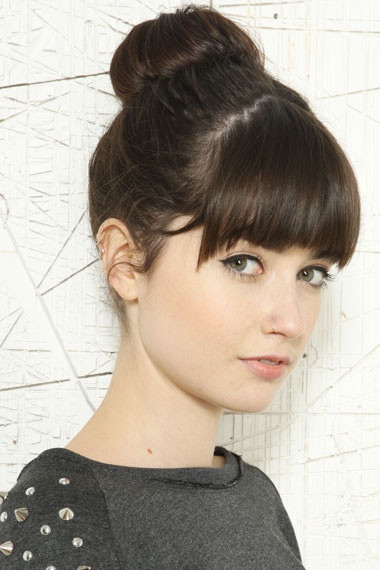 Easy Hairstyles With Bangs
 18 Quick and Simple Updo Hairstyles for Medium Hair