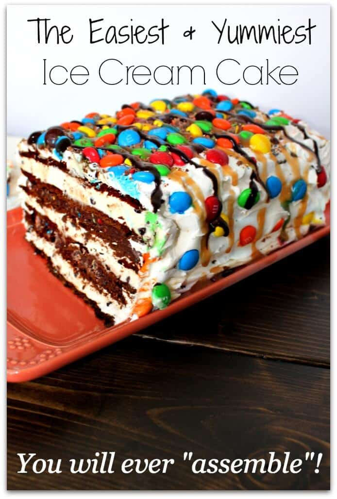 Easy Ice Cream Cake Recipes For Kids
 Super Easy M&M Ice Cream Sandwich Cake Page 2 of 2
