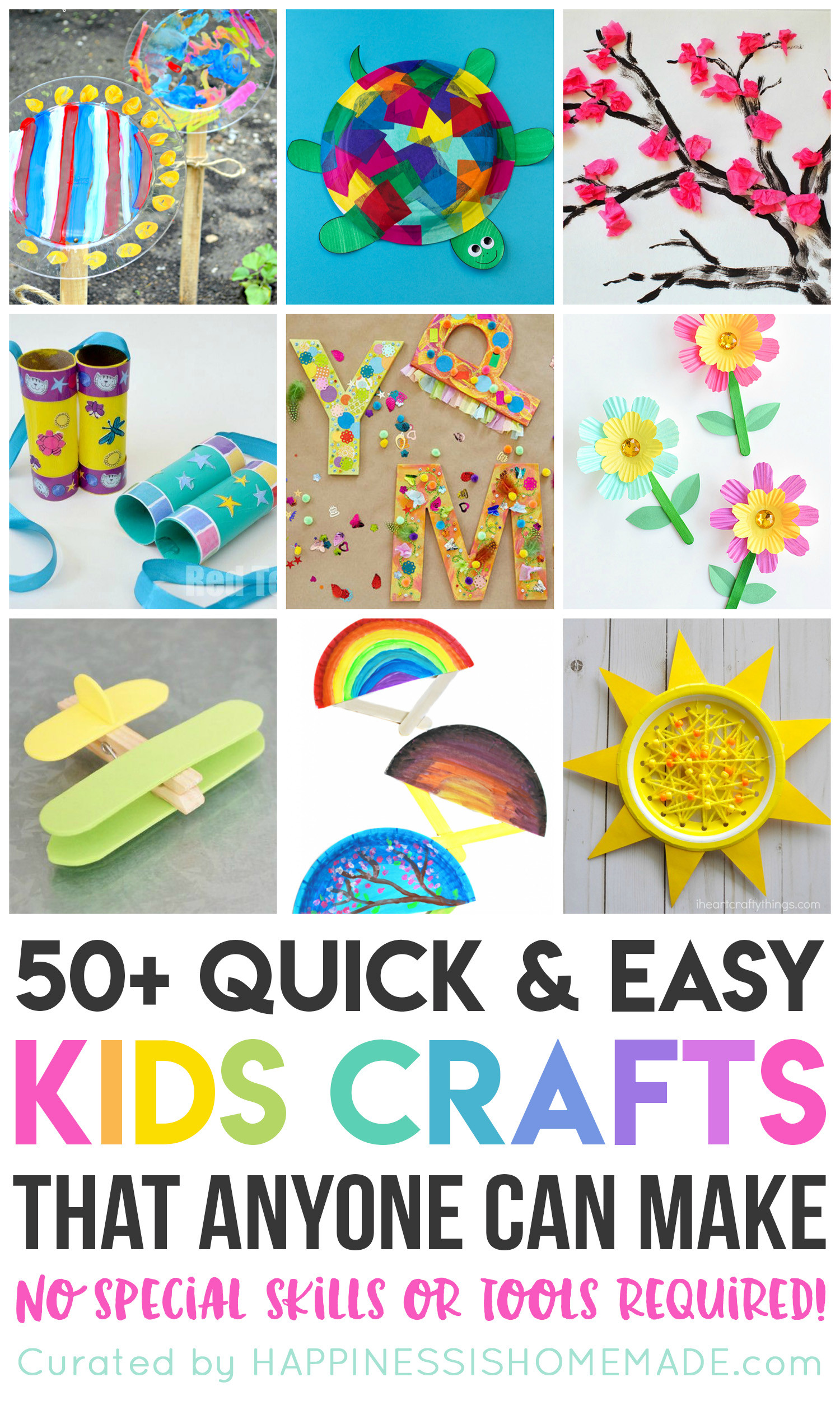 Easy Kids Project
 50 Quick & Easy Kids Crafts that ANYONE Can Make
