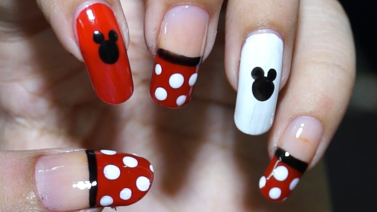 Easy Nail Art Design
 Nail Art at Home Easy & Cool Mickey Mouse design in