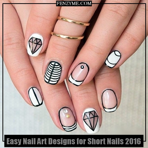 Easy Nail Art For Short Nails
 Latest 45 Easy Nail Art Designs for Short Nails 2016