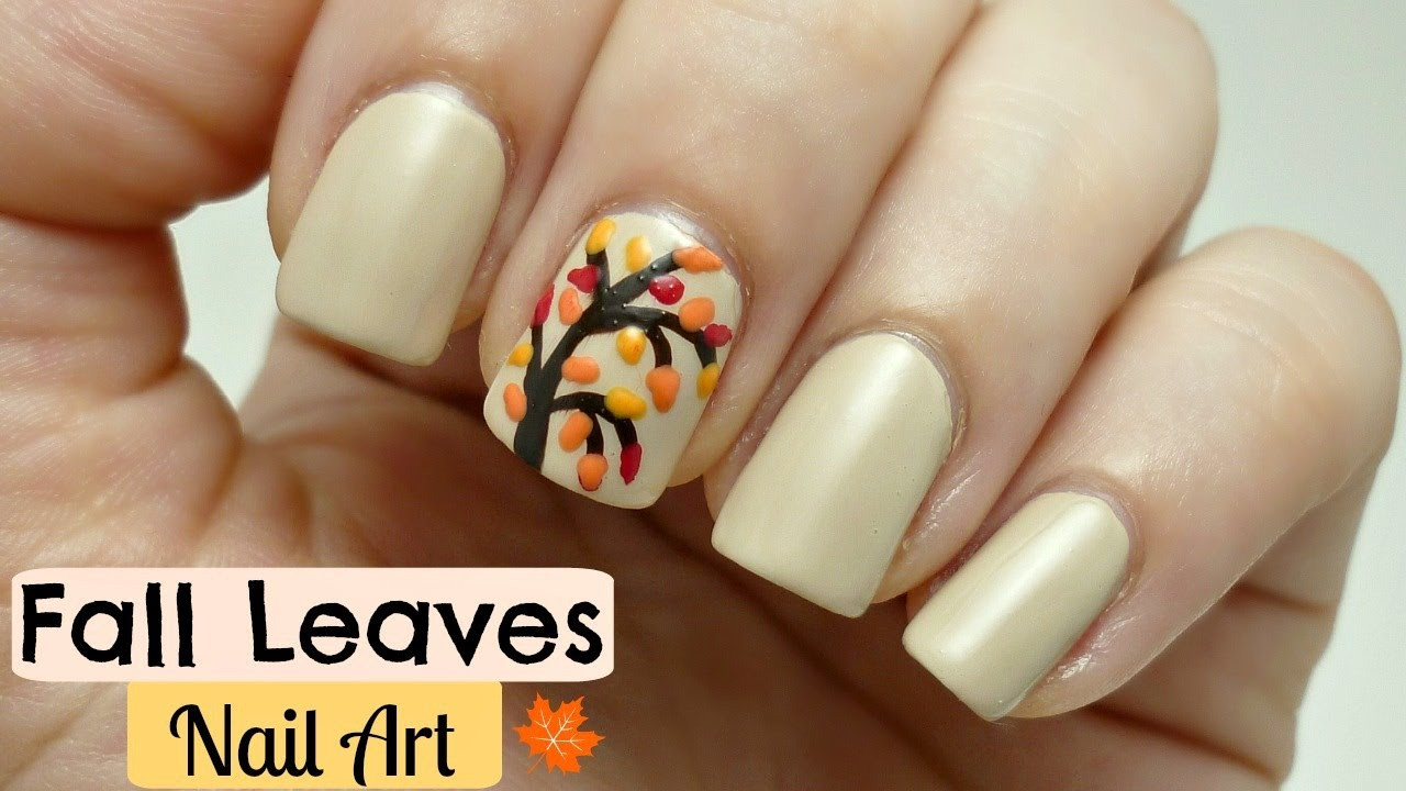 Easy Nail Designs For Fall
 Easy Fall Leaves Nail Art Design