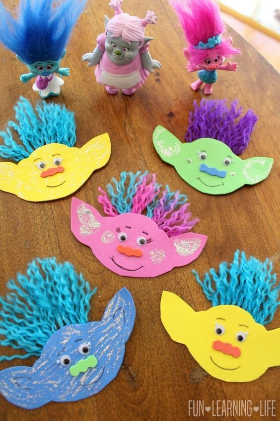 Easy Preschool Crafts
 Pin on trolls party