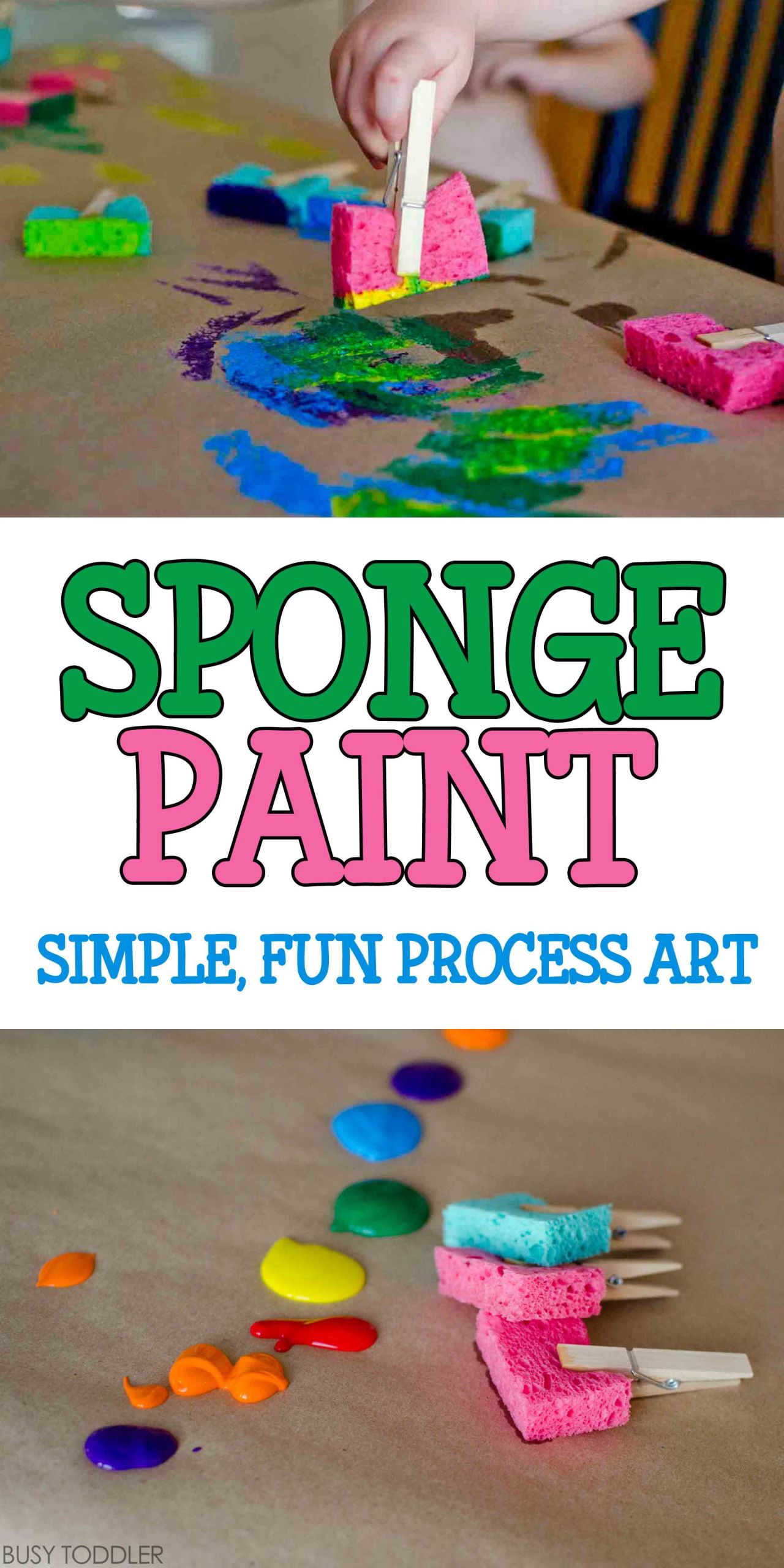 Easy Projects For Preschoolers
 Sponge Painting Process Art BUSY TODDLER