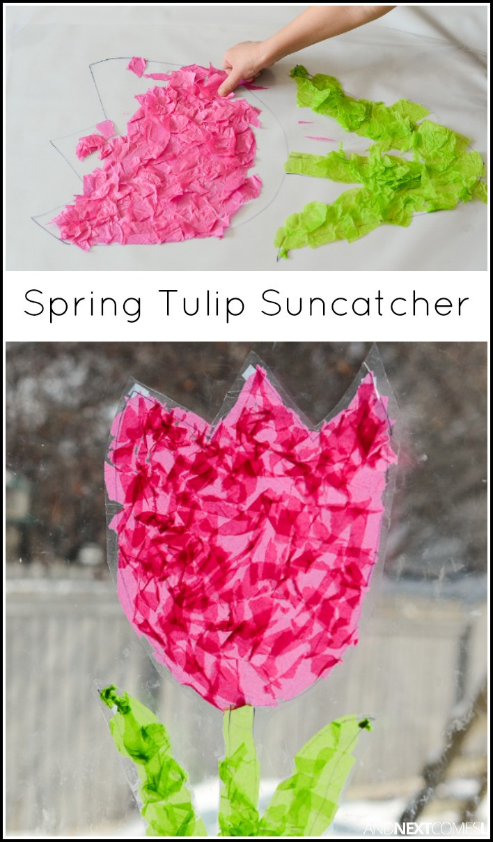 Easy Spring Crafts For Toddlers
 Tulip Suncatcher Spring Craft