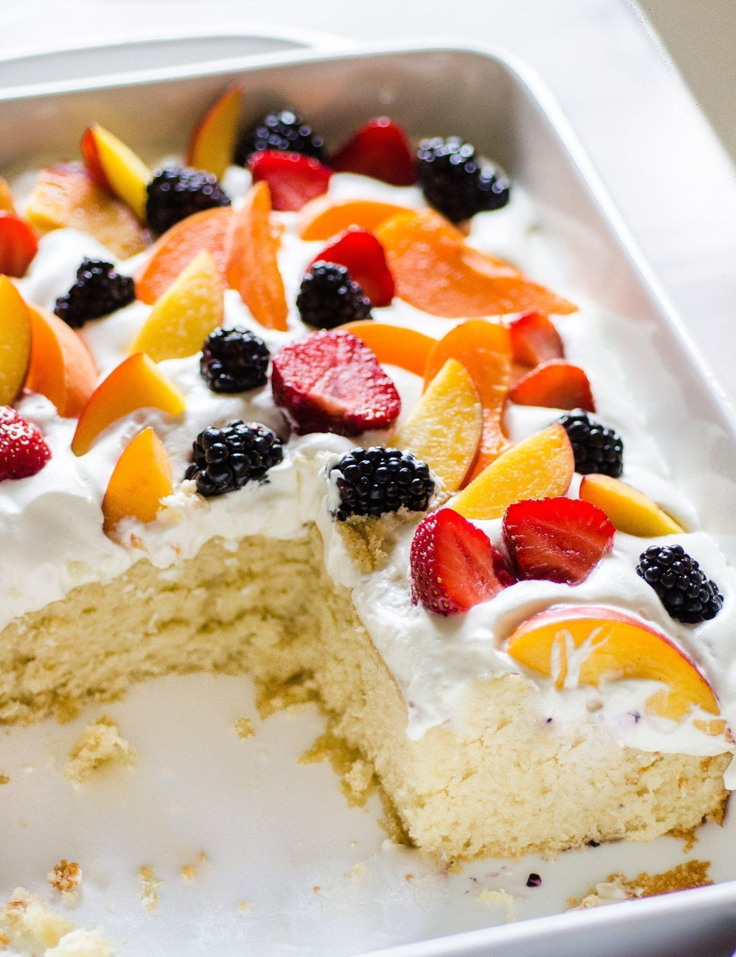 Easy Summertime Desserts
 Easy Summer Cake with Fruit & Cream Recipe