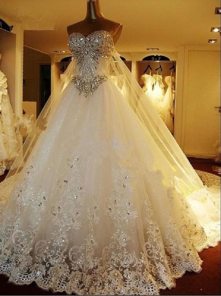 Ebay Wedding Gowns
 New White ivory Wedding Dress Bridal Gown Custom Size 6 8