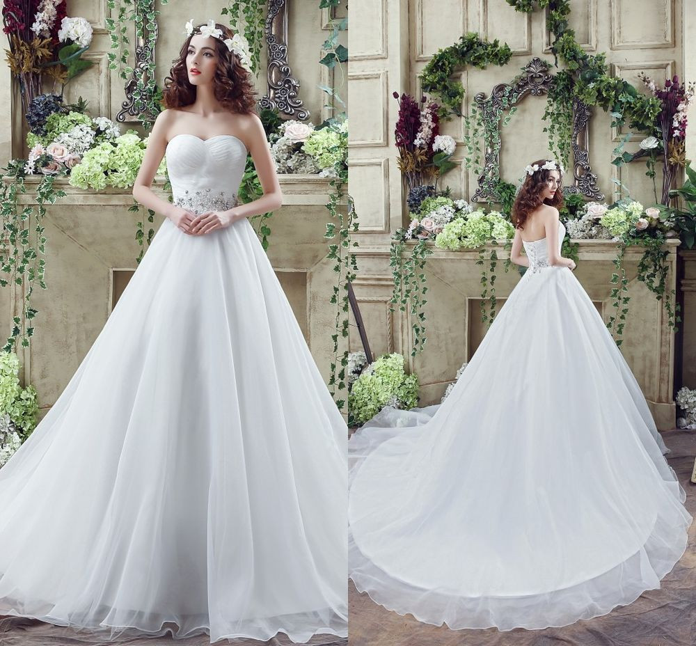 Ebay Wedding Gowns
 Cheap White Ivory Wedding Dresses Ball Gown Organza
