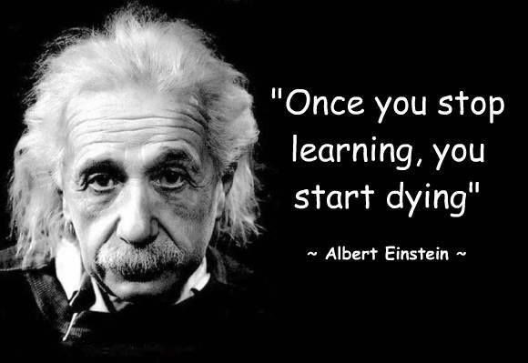 Einstein Education Quotes
 “ ce you stop learning you start dying” Albert