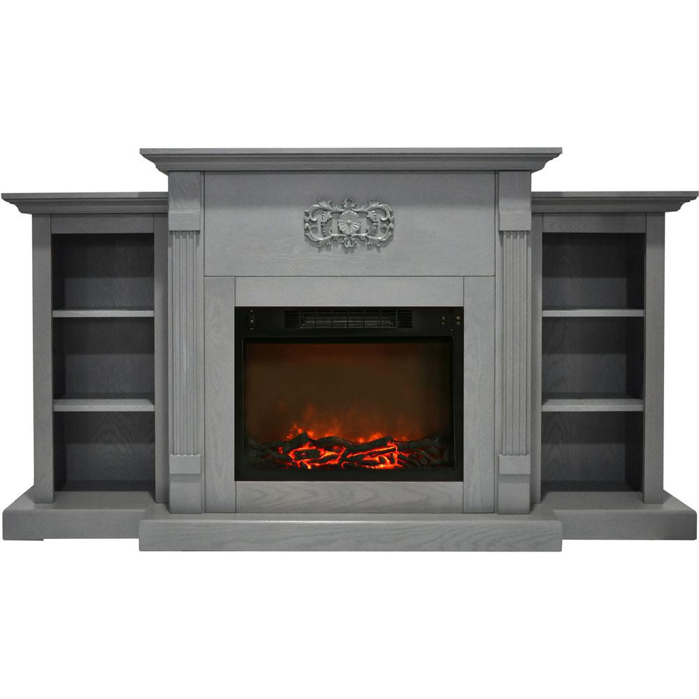 Electric Fireplace Built In
 Hanover Classic 72 in Electric Fireplace in Gray with