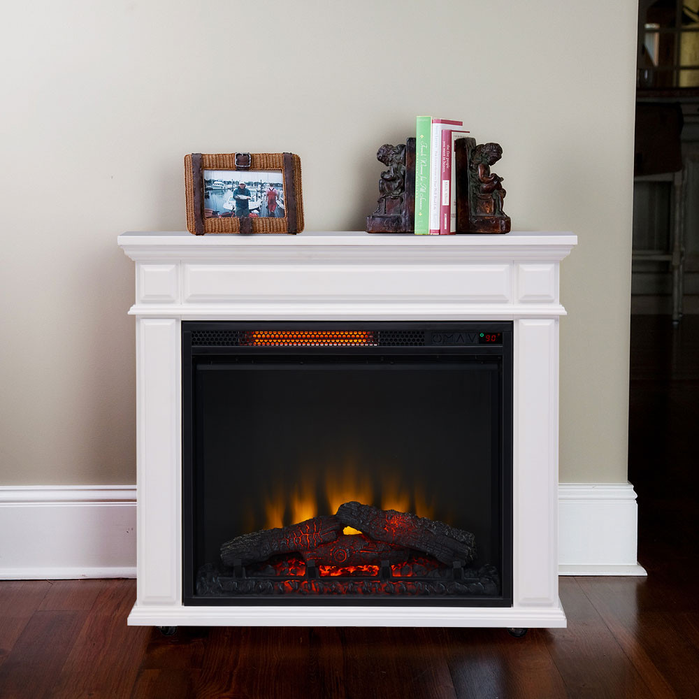 Electric Fireplace Heaters On Sale
 fort Smart Caiden Infrared Rolling Fireplace White