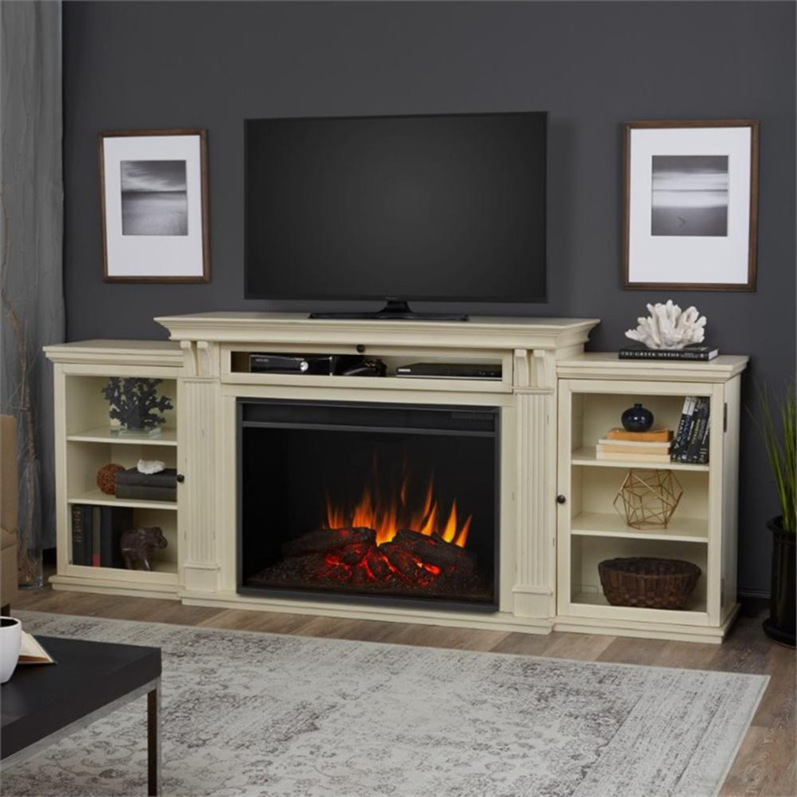 Electric Fireplace Sears
 Real Flame 84" Fireplace Entertainment Center Sears
