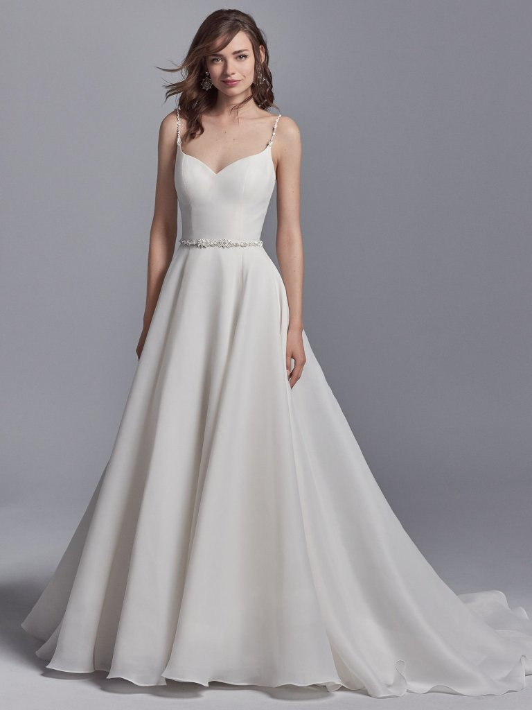 Elegant Wedding Dress
 Elegant Sweetheart Organza Sleeveless A line Wedding Dress