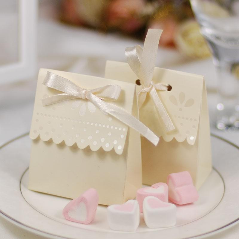 Elegant Wedding Favors
 Scalloped Edge Ivory Candy Boxes Elegant Wedding Favors