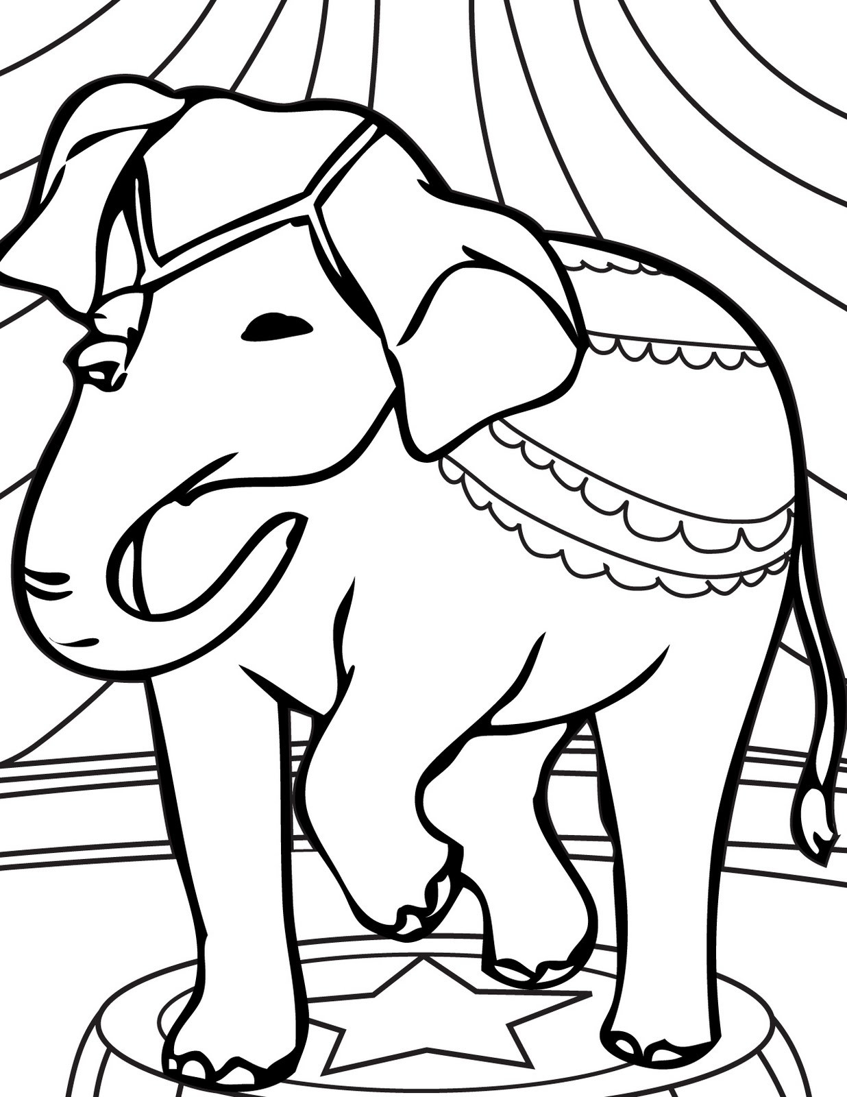 Elephant Coloring Pages For Kids
 transmissionpress Circus Elephant Coloring Pages