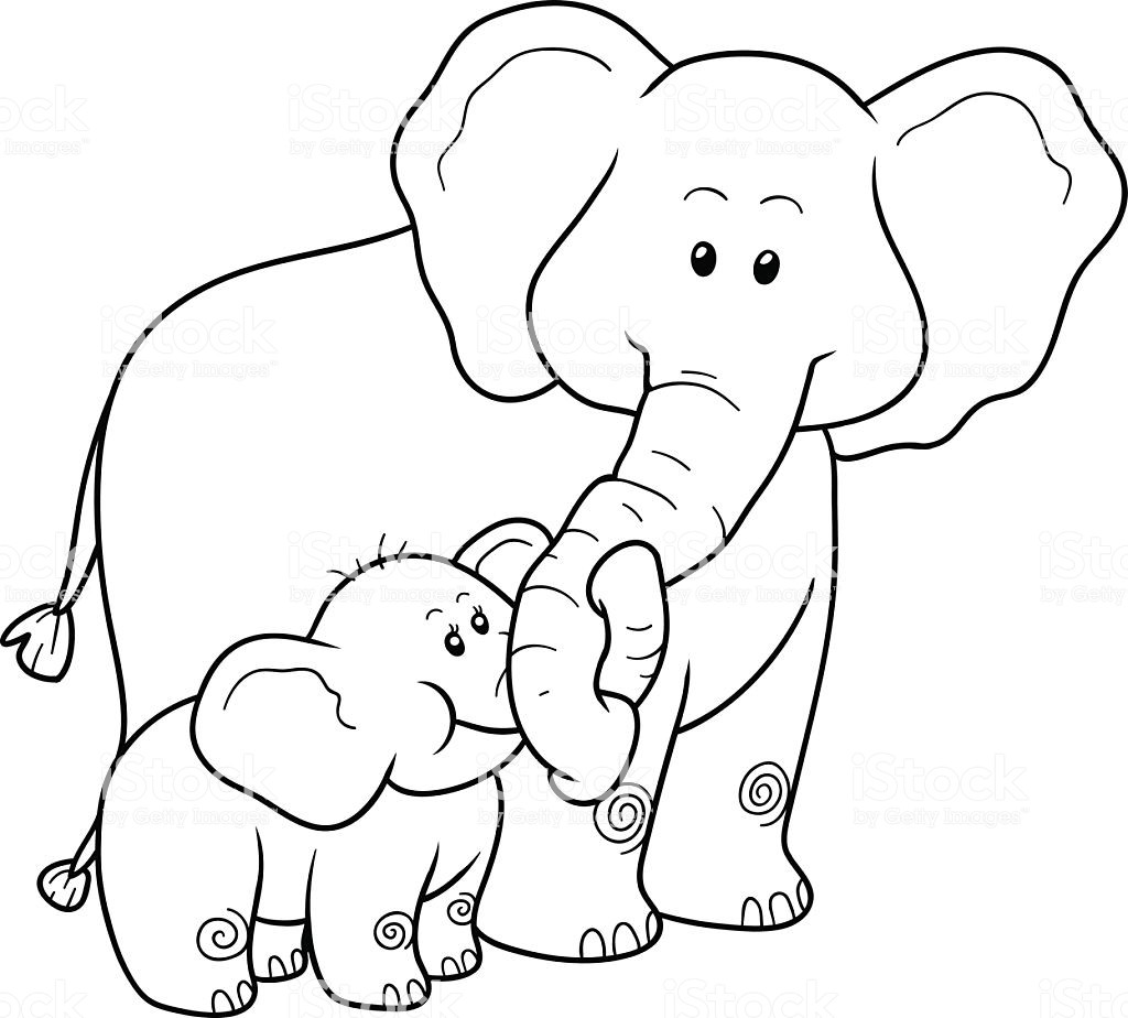 Elephant Coloring Pages For Kids
 Coloring Book For Children Elephants Stock Illustration