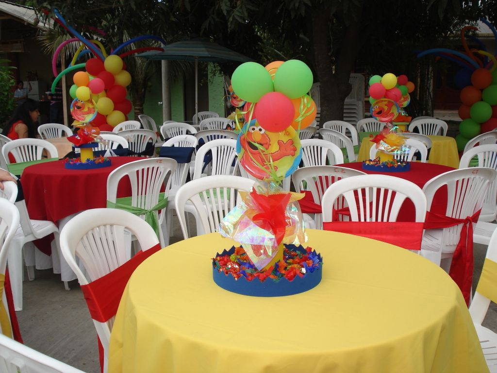 Elmo Decorations For 1st Birthday
 centros de mesa de elmo in 2019