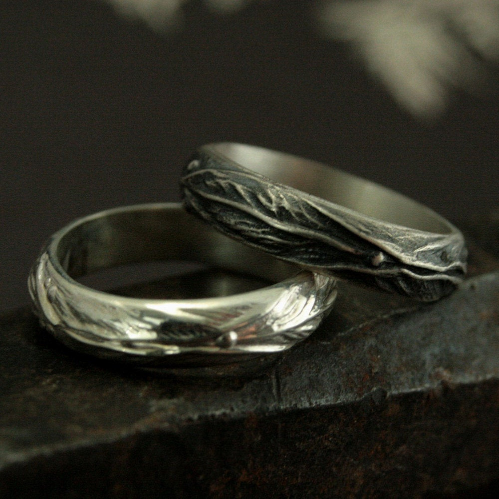 Elvish Wedding Rings
 Elven Ring Sterling Silver Leaf Design Ring Fantasy