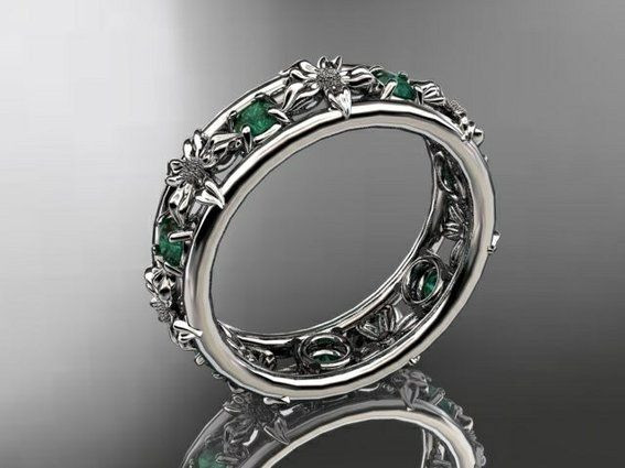 Elvish Wedding Rings
 Platinum diamond leaf wedding ring engagement ring