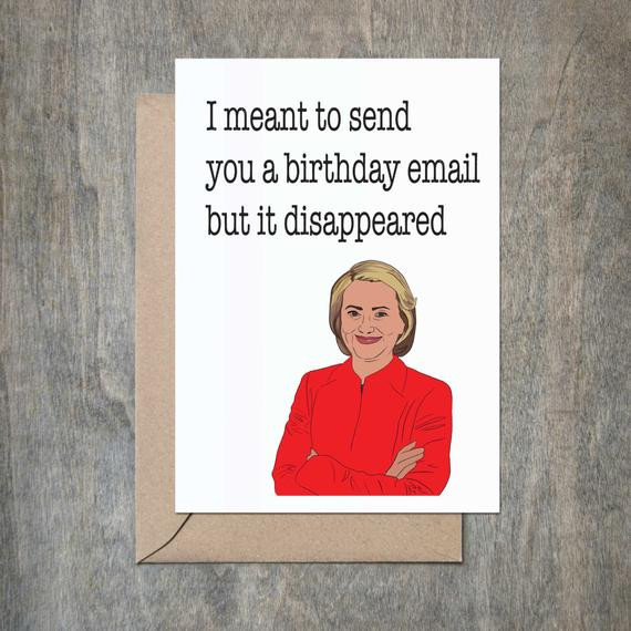 Email Birthday Cards Free Funny
 Hillary Clinton Email Funny Birthday Card Funny Birthday Card