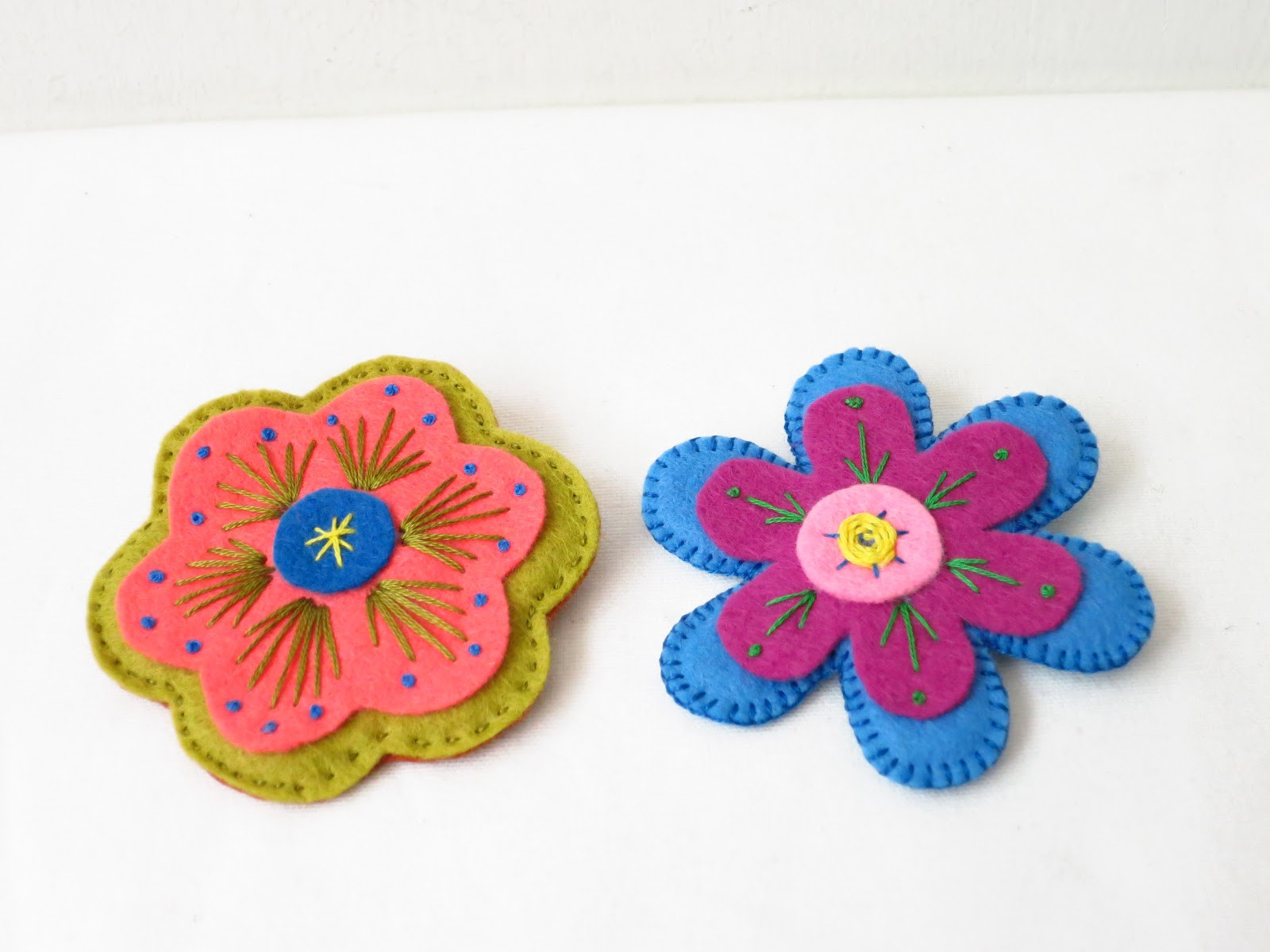 Embroidered Brooches
 Embroidered felt brooches