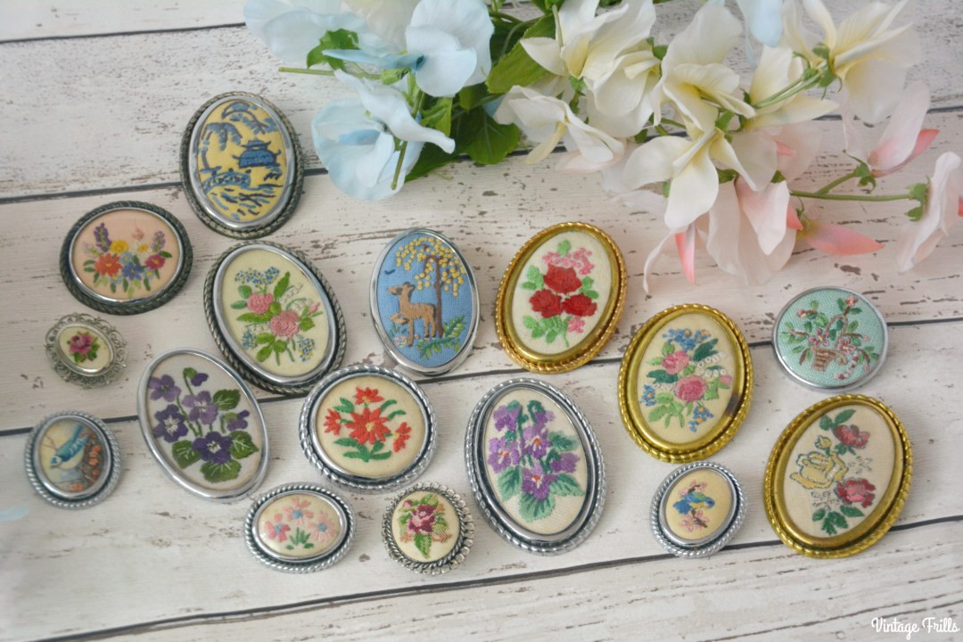 Embroidered Brooches
 My Vintage Collection Embroidered Brooches • Vintage Frills