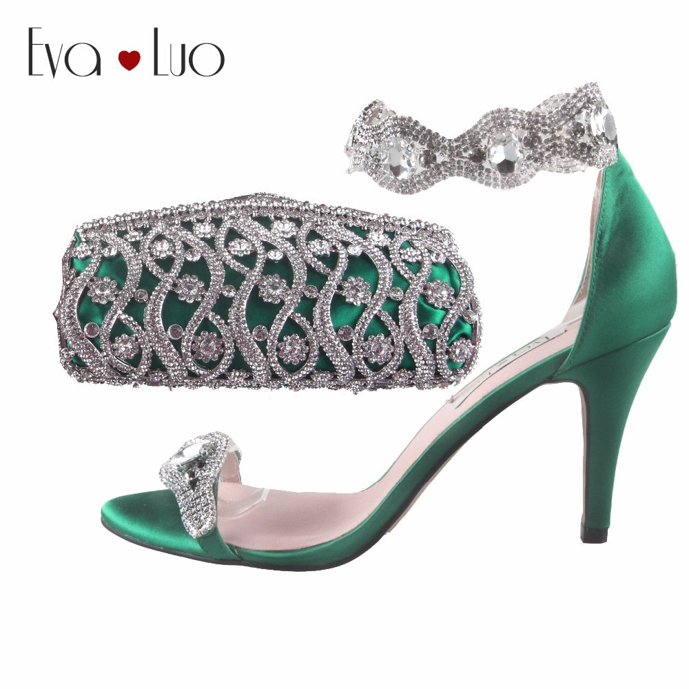Emerald Green Wedding Shoes
 BS666 Custom Made Emerald Green Crystal Women Shoes with