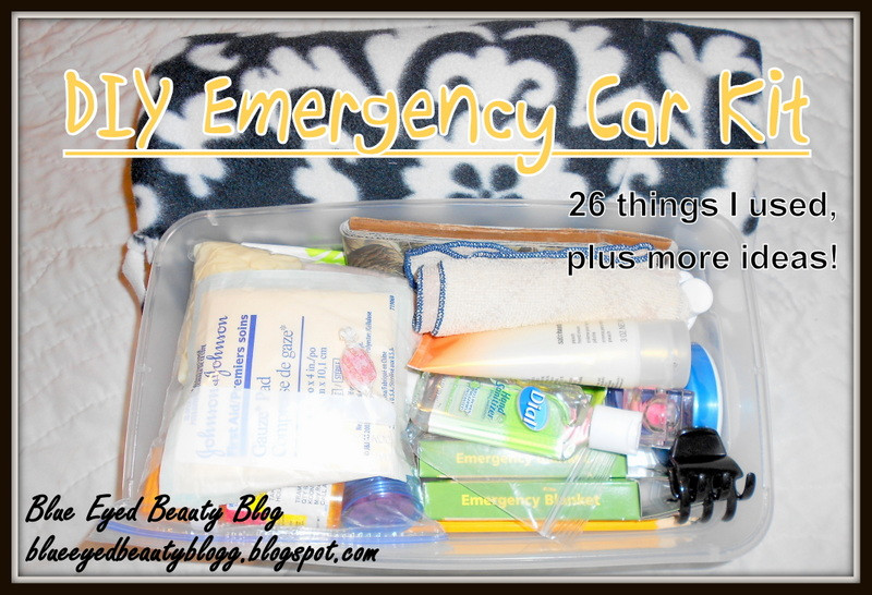 Emergency Car Kit DIY
 Blue Eyed Beauty Blog DIY Car Emergency Kit