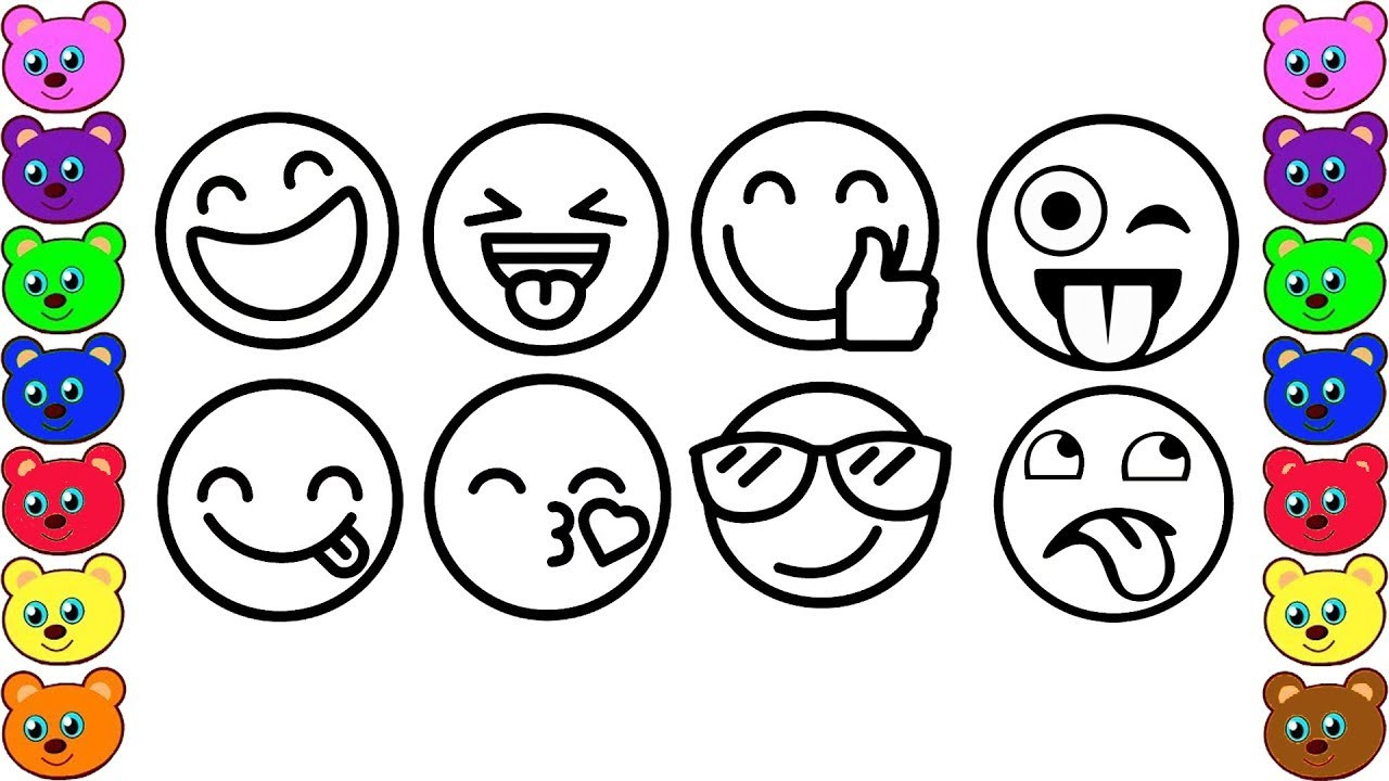 Emoji Coloring Pages For Kids
 How To Draw and Color Emoji Faces