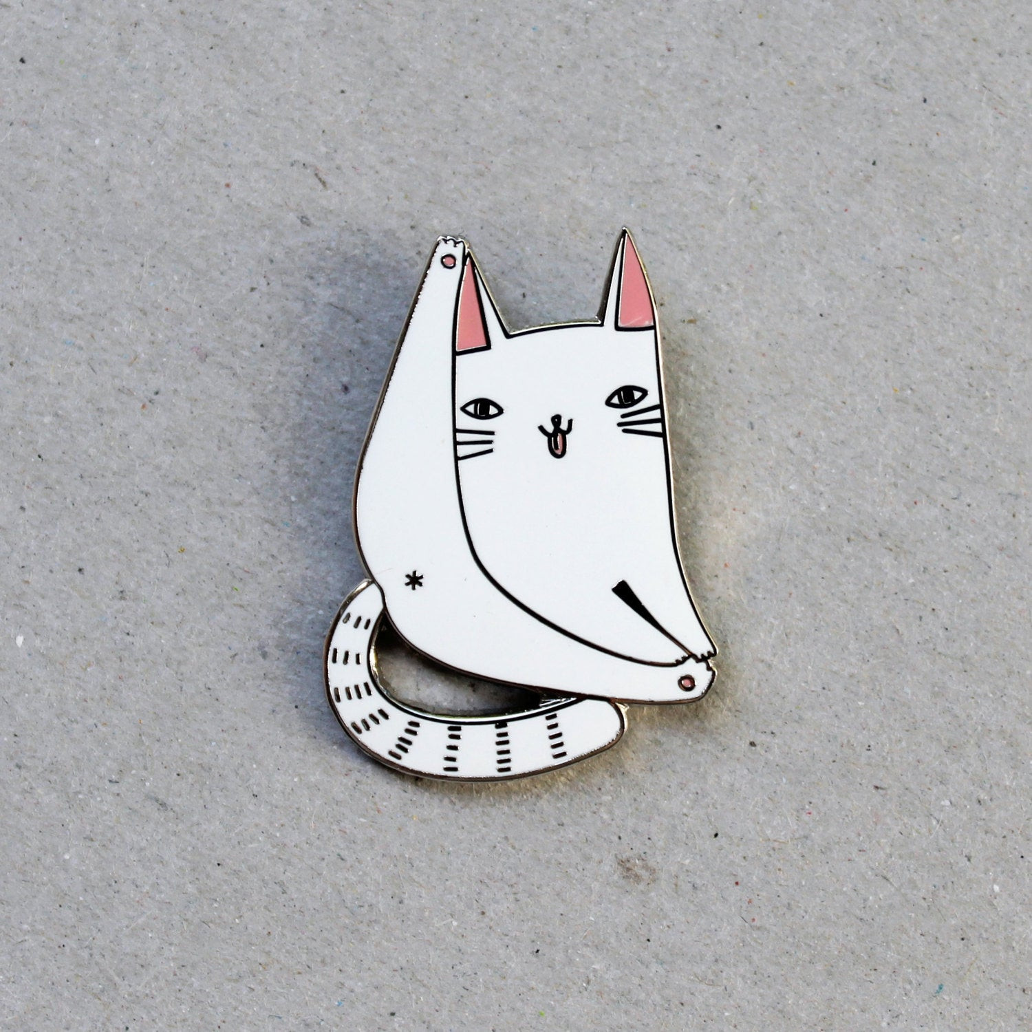 Enamel Pins
 Cat forever enamel pin badge lapel metal white cat pin