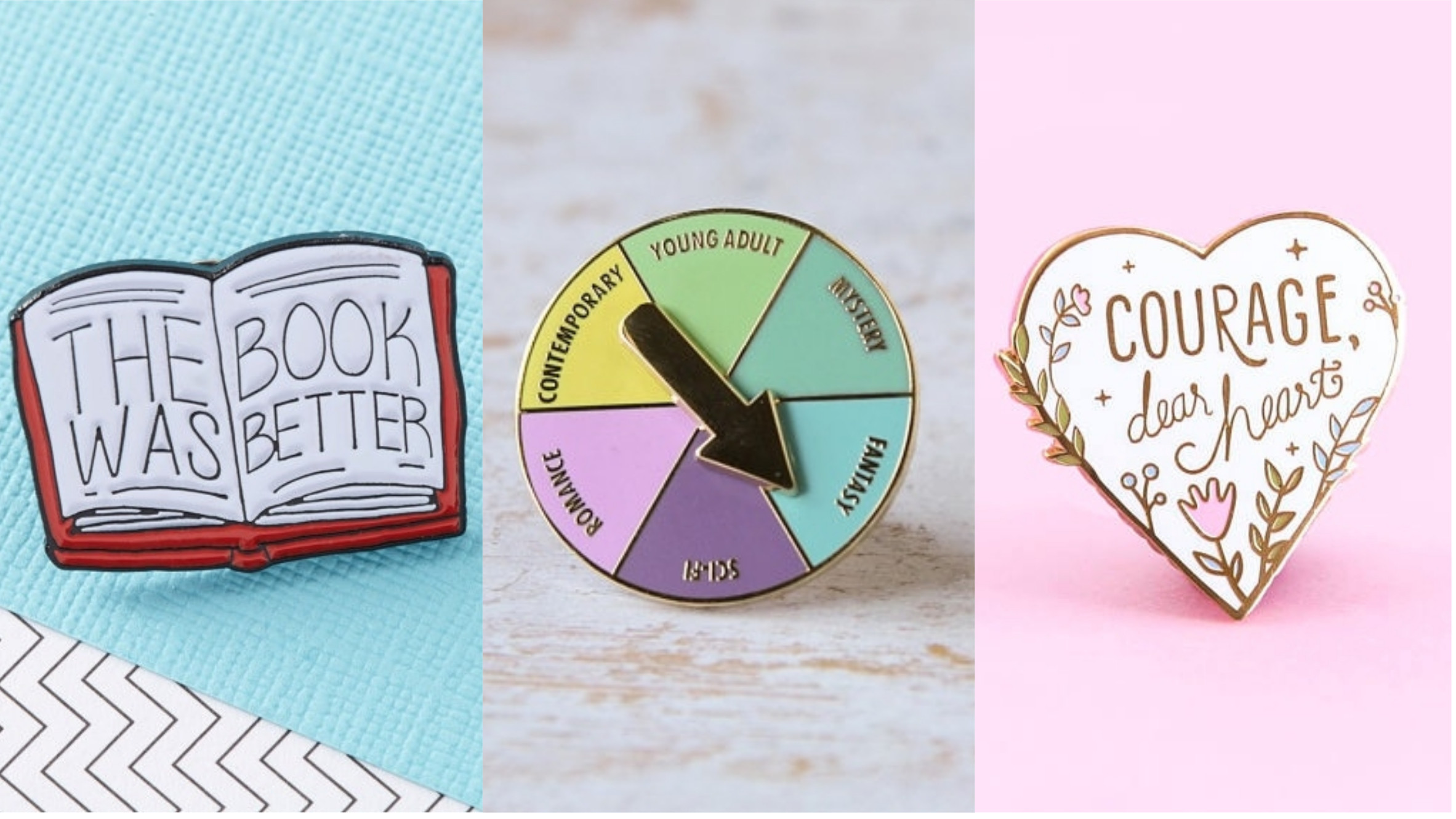 Enamel Pins
 25 Bookish Enamel Pins You Need In Your Life