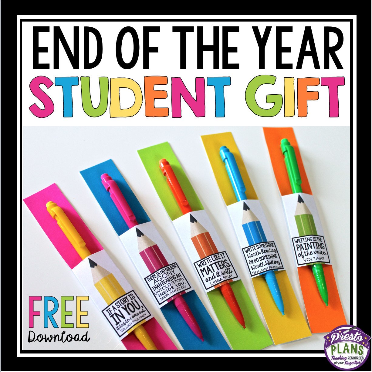 End Of School Year Gifts For Kids
 Student Gifts Free End of Year Printables for Big Kids