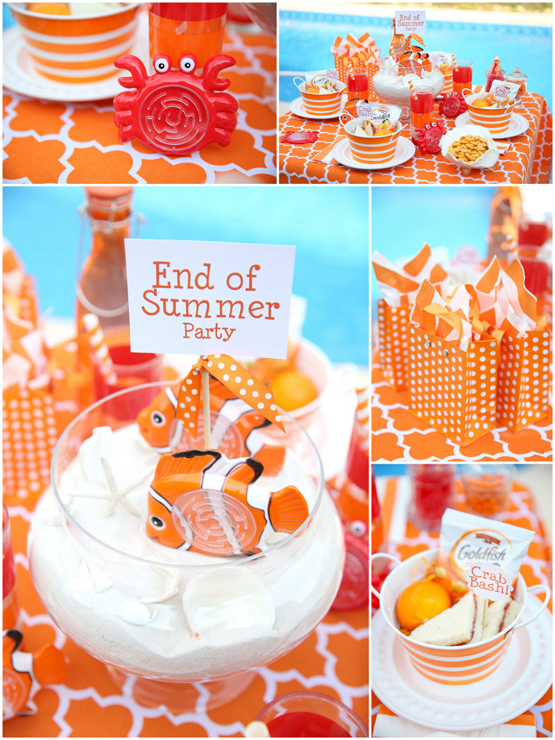 End Of Summer Party Ideas For Kids
 Orange & White Kids Crab Bash Party