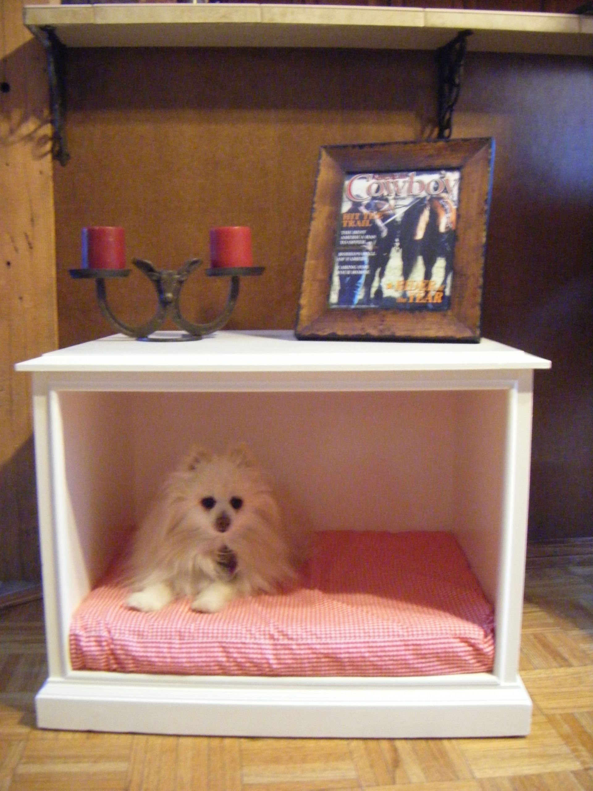 End Table Dog Bed DIY
 My first up cycled end table dog bed r sale