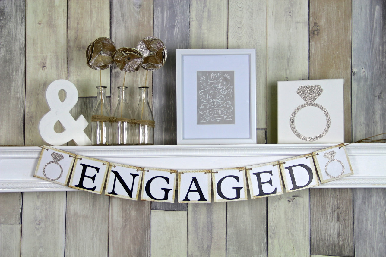 Engagement Party Banner Ideas
 Engaged Banner Engagment Banner Engagement Bunting Bridal