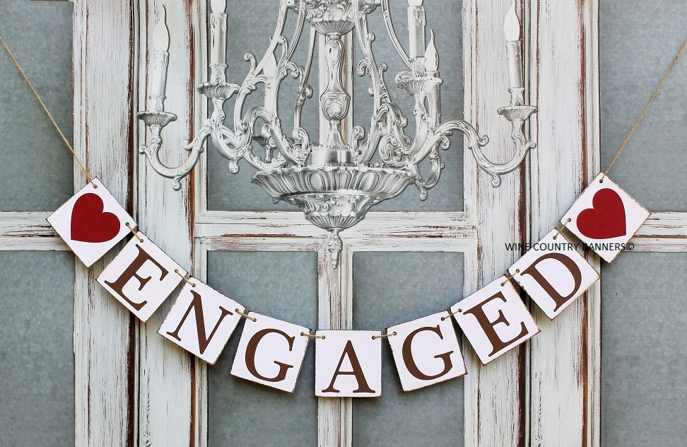 Engagement Party Banner Ideas
 ENGAGED SIGNS Engagement BANNERS Rustic Wedding
