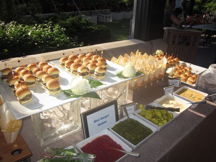 Engagement Party Catering Ideas
 capers catering slider station with french fry cones