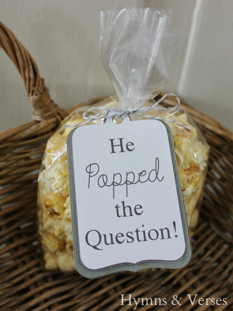 Engagement Party Favor Ideas
 Engagement Party and He Popped the Question Tags Hymns