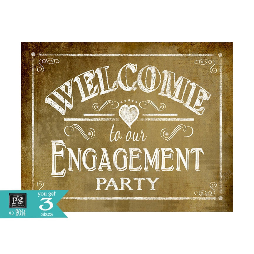 Engagement Party Sign Ideas
 WEL E to our Engagement Party Printable sign DIY Vintage