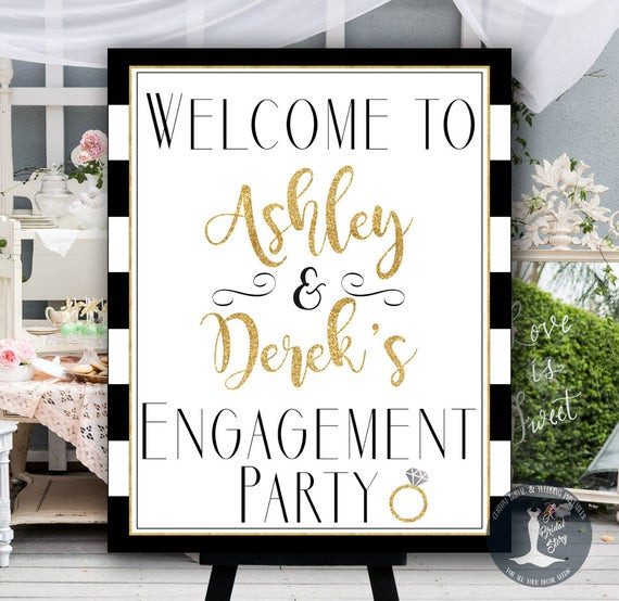 Engagement Party Sign Ideas
 Engagement Party Sign Printable Personalized With by