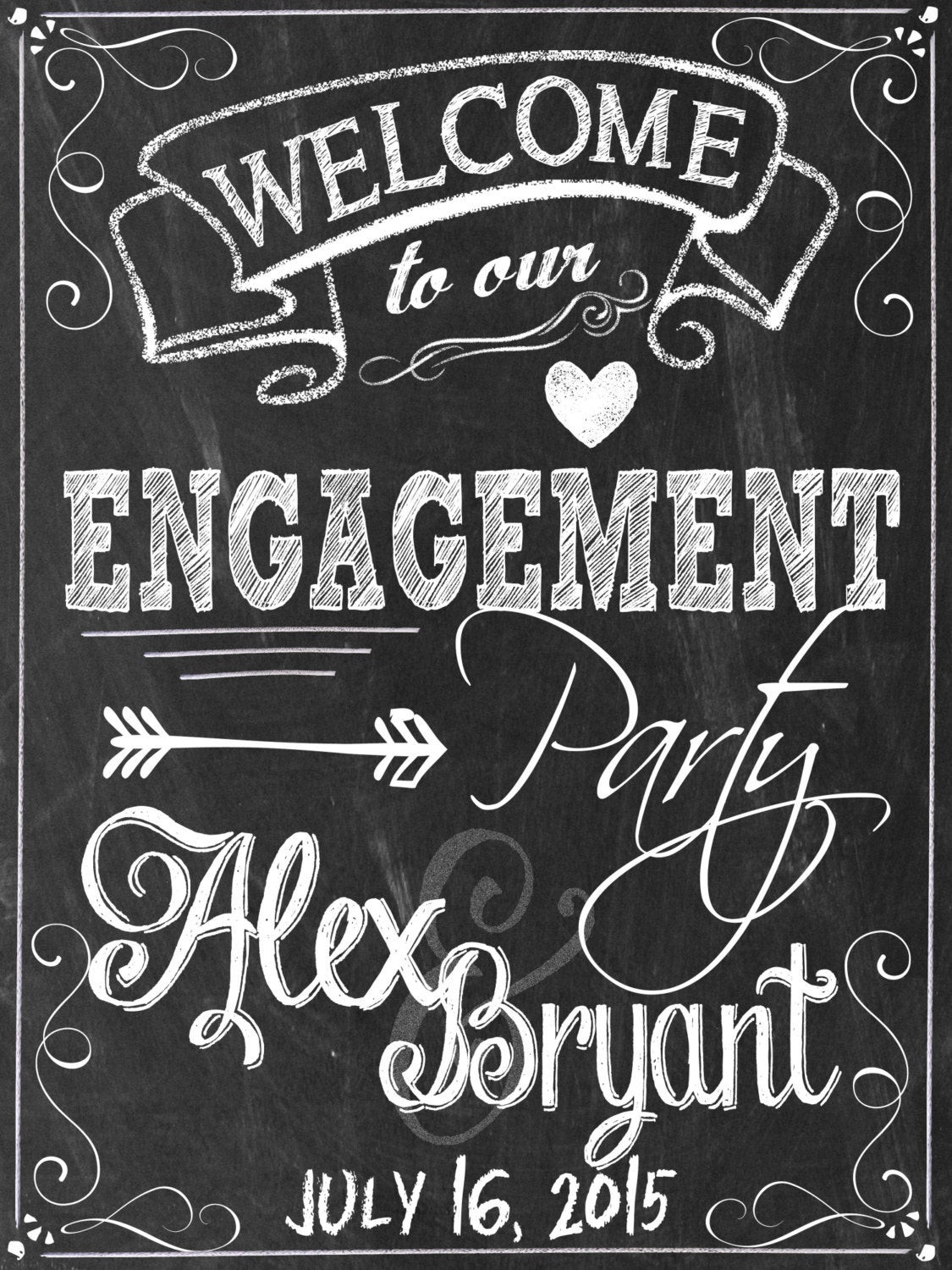 Engagement Party Sign Ideas
 Wel e to our engagement party sign custom engagement signs