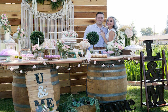 Engagement Party Table Ideas
 Kara s Party Ideas Boho Rustic Chic Engagement Party