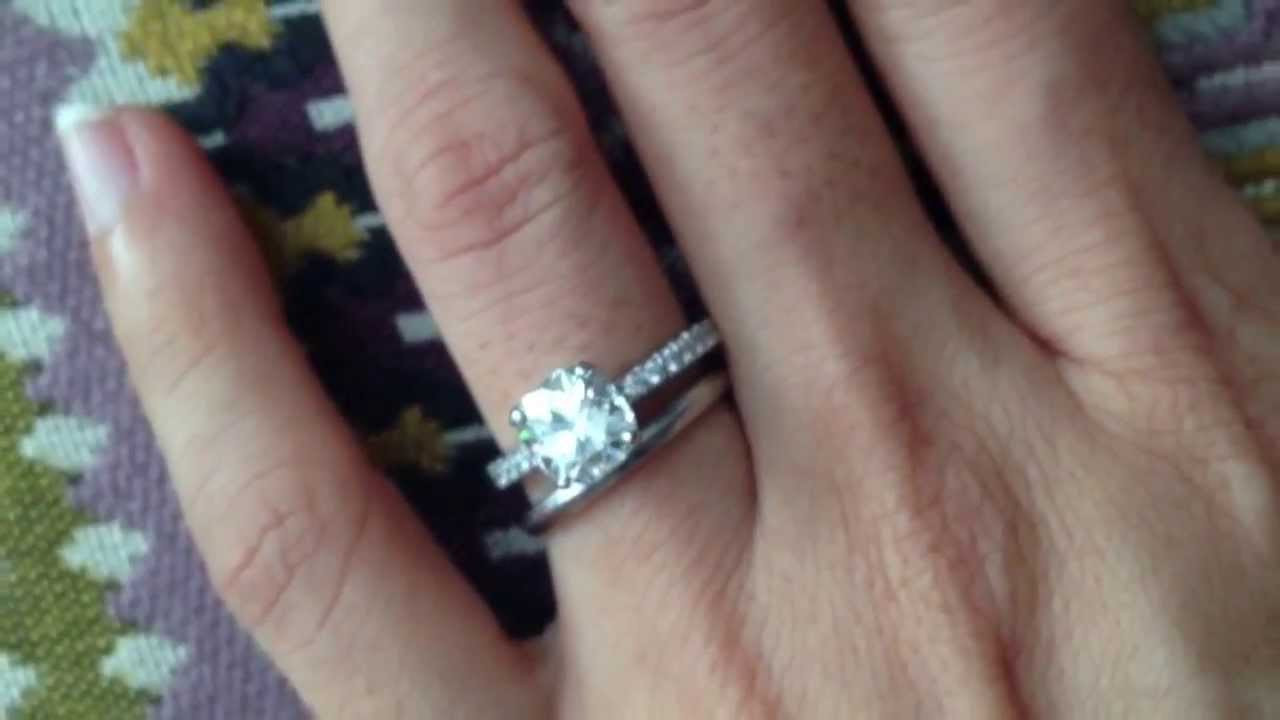 Engagement Ring Wedding Band
 Tiffany Novo Ring With Plain Wedding Band