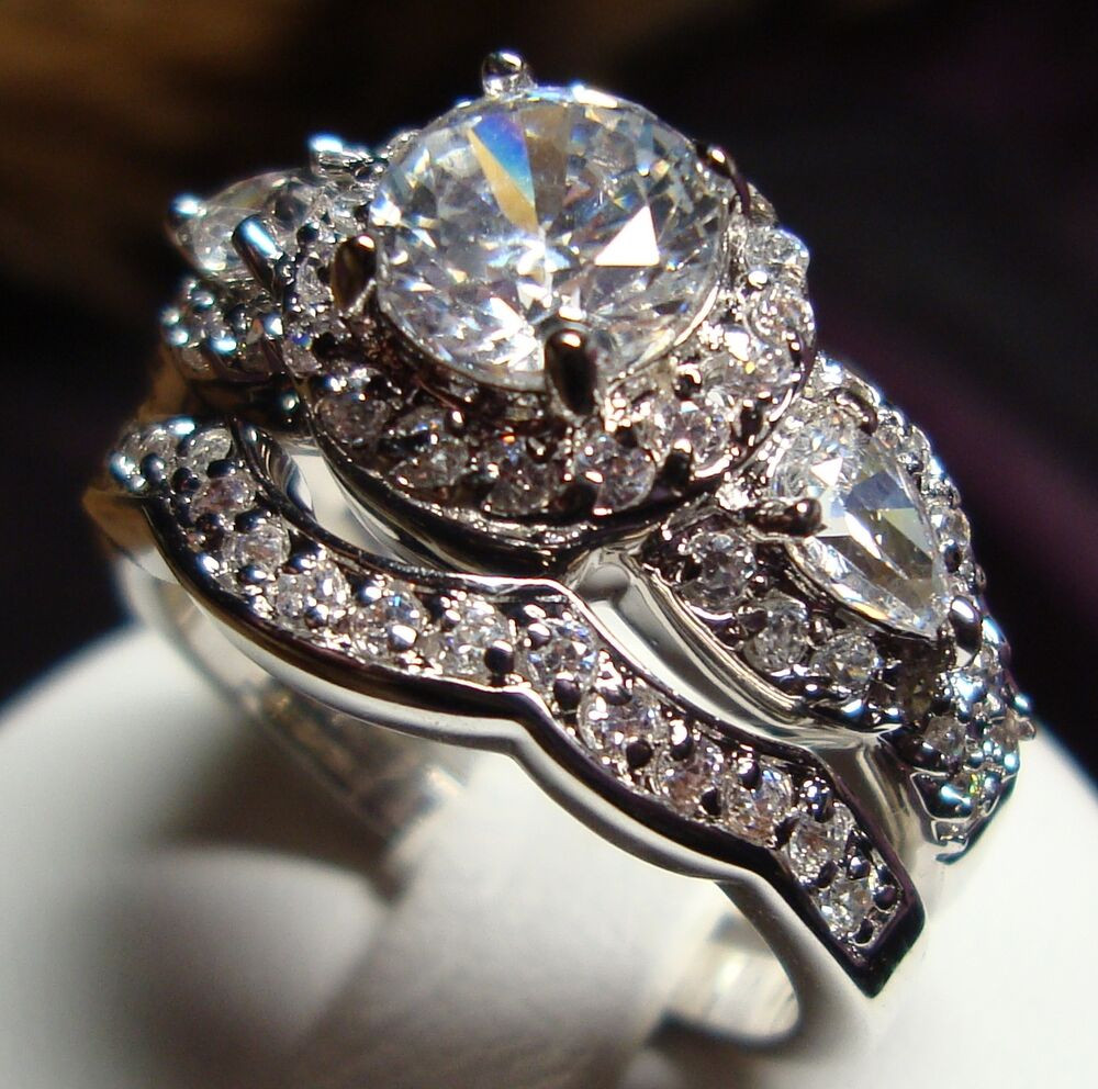 Engagement Rings Wedding Rings
 Stunning CZ Vintage Style Women Engagement Wedding Rings