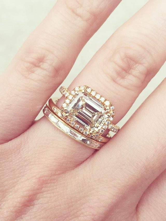 Engagement Rings Wedding Rings
 20 Real Girls With Gorgeous Wedding Band–and–Engagement