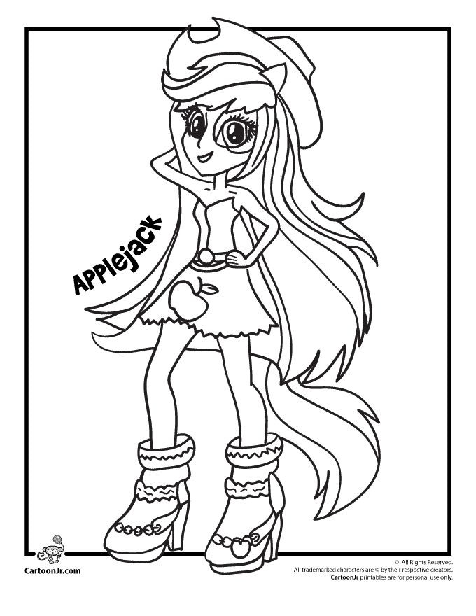 Equestria Girls Rainbow Rocks Coloring Pages
 Applejack My Little Pony Rainbow Rocks Equestria Girls