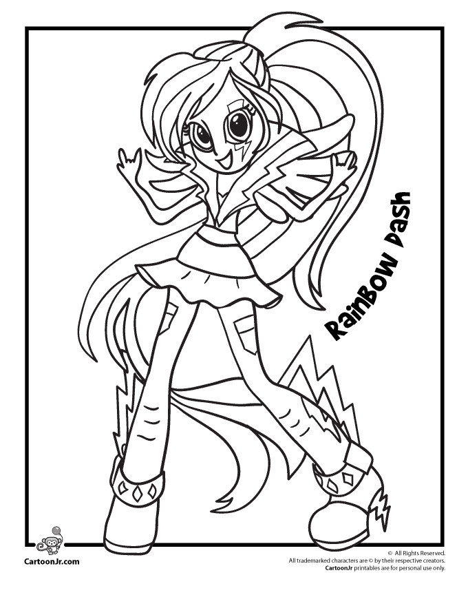 Equestria Girls Rainbow Rocks Coloring Pages
 My Little Pony Rainbow Dash from Equestria Girls