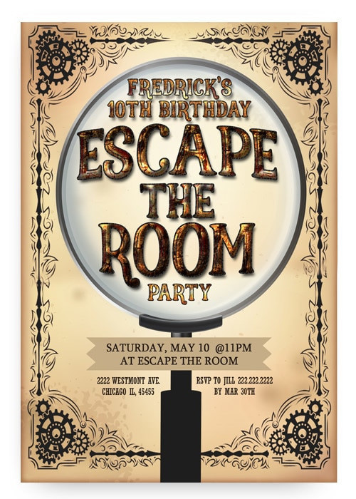 Escape Room Birthday Party Ideas
 Escape room birthday invitation